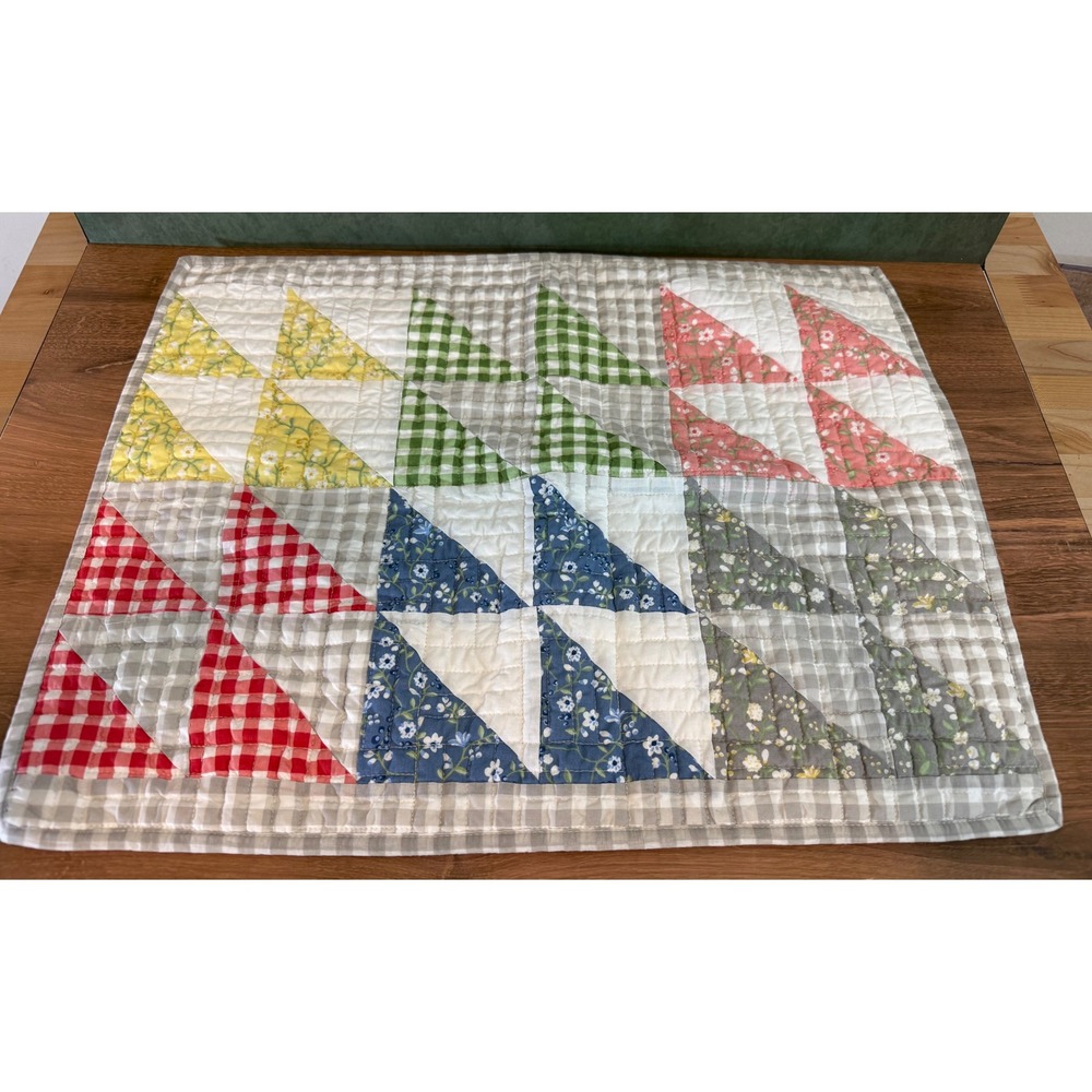 Martha Stewart Collection Quilted Standard Pillow Sham Patchwork Gingham Floral